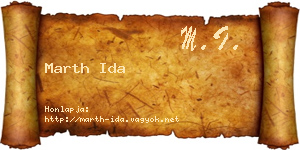 Marth Ida névjegykártya